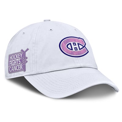  Montreal Canadiens Fanatics Authentic Pro Hockey Fights Cancer Adjustable Hat - White